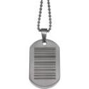 Anh&auml;nger Erkennungsmarke 23x38mm aus mattiertem Edelstahl mit individuellem Barcode