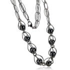 Stahlhalskette mit Stahlkugeln in Hematitoptik