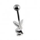 Playboy Bauchnabelpiercing mit Bunny und Kristall