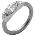 Front Closure Ring mit 925 Sterling Silber Verschluß und  ovalem Swarovski Kristall