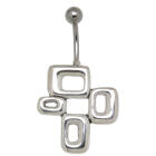 Bauchnabelpiercing im Retrostyle mit 925 Silber Design 1.6x6mm / 1.6x8mm / 1.6x10mm / 1.6x12mm / 1.6x14mm