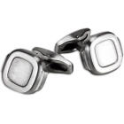 Manschettenknopf aus Edelstahl, Old School, mattiert