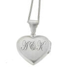 Herzf&ouml;rmiger Medaillon-Anh&auml;nger aus 925 Silber zum &Ouml;ffnen mit individueller Gravur