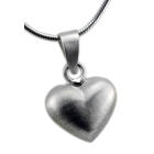 Herzf&ouml;rmiger mattierter Anh&auml;nger aus 925 Sterling Silber, 15x15mm