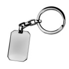 Key fob rectangular, made of stainless steel, 34x2mm