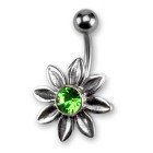 Bauchnabel Piercing mit großem Blüten Design