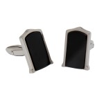 Manschettenknopf aus Edelstahl, 20x12mm, schwarz beschichtet
