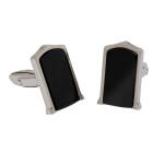 Manschettenknopf aus Edelstahl, 20x12mm, schwarz beschichtet