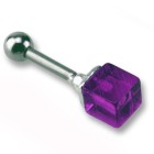 Helix ear piercing 1.2x6mm with UV cube