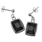 Earrings stainless steel crystal black