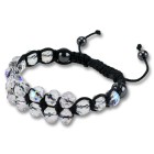 Armband im Shamballa-Stil mit mehrfarbigen Glasperlen