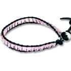 Lederarmband mit rosafarbenen Facettenkristallen