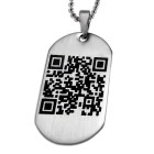 Anhänger Erkennungsmarke 23x38mm aus mattiertem Edelstahl mit individuellem QR-CODE