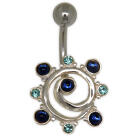 Bauchnabel Piercing mit Swarovski Cabouchon Steinen, Galaxie