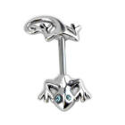 Bruststab mit 925 Sterling Silber - Salamander, Längen und Kristallfarben wählbar