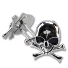 Manschettenknopf aus Edelstahl mit Totenkopf