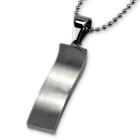 Anh&auml;nger aus Edelstahl im Wellendesign, 30x9mm