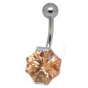 Bauchnabelpiercing 1.6x10mm mit spektakul&auml;rer, achteckiger Zirkonie