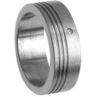Titan Ring mit Diamant mattiert 3 seitliche Rillen und poliert