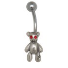 Bauchnabelpiercing mit einem Zombie Teddy Design 1.6x10mm