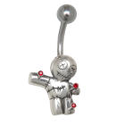 Bauchnabelpiercing mit einem Zombie Vogelscheuchen Design 1.6x10mm