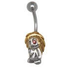 Bauchnabelpiercing mit einem Zombie Design blonder Punker 1.6x10mm