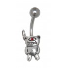 Bauchnabelpiercing mit einem Zombie Teddy Halloween, 1.6x10mm