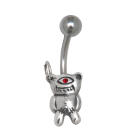 Bauchnabelpiercing mit einem Zombie Teddy Halloween, 1.6x10mm
