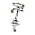 Bauchnabel Piercing mit doppeltem Design - Swarovski steine