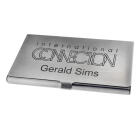 Ganz n&uuml;chtern - Visitenkarten-Etui aus mattiertem 316L Edelstahl Gravur