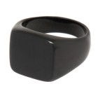 Stainless steel signet ring with square engraving area, , 16.15mm, black