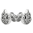 316L Ohrstecker, Motiv FLAMME, Kristalle