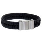 Lederarmband schwarz mit Magnet-Verschluss