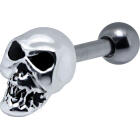 316L Helix Ohrpiercing 1.2x6 mit Zombie-Sch&auml;del in 925 Sterling Silber