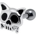 316L Helix Ohrpiercing 1.2x6 mit Zombie-Katzensch&auml;del in 925 Sterling Silber