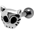 316L Helix Ohrpiercing 1.2x6 mit Zombie-Tierschädel in 925 Sterling Silber