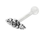 TIP Ohrpiercing mit 925 Silber Blüten und PTFE Barbell