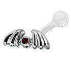 TIP Ohrpiercing mit 925 Silber Fledermausfl&uuml;gel  und PTFE Barbell