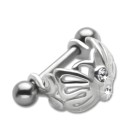 316L Helix Ohrpiercing 1.2x6m mit Silberdesign Butterfly