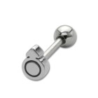 316L Zungenpiercing 1.6x16mm, biologisches Zeichen für Männlichkeit