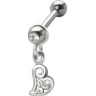 316L Stahl Helix Ohrpiercing 1.2x6mm, HERZ-Anh&auml;nger, verspielt