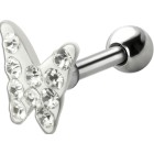 Helix ear piercing with butterfly motif