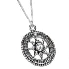 Pendant 925 sterling silver, motif sun, crystal