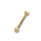 14 Karat Gold Barbell Hantel mit Hohlkugeln 1.2mm