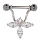 Brustwarzenpiercing aus 925 Sterling Silber mit Swarovski Stein
