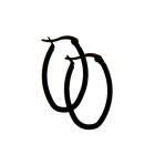 Ohrringe aus Stahl, schwarze Ovale mit Klick-Verschlu&szlig;