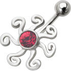 Bauchnabel Piercing mit durchgeknallter Sonne