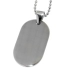 Dog tag made of 316L steel, matt finish, 37x21mm