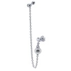 316L Helix Ohrpiercing 1.2x6mm mit Silberkettchen und Stecker mit Perle