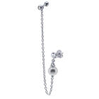 316L Helix Ohrpiercing  1.2x6mm mit Silberkettchen und Stecker mit Perle